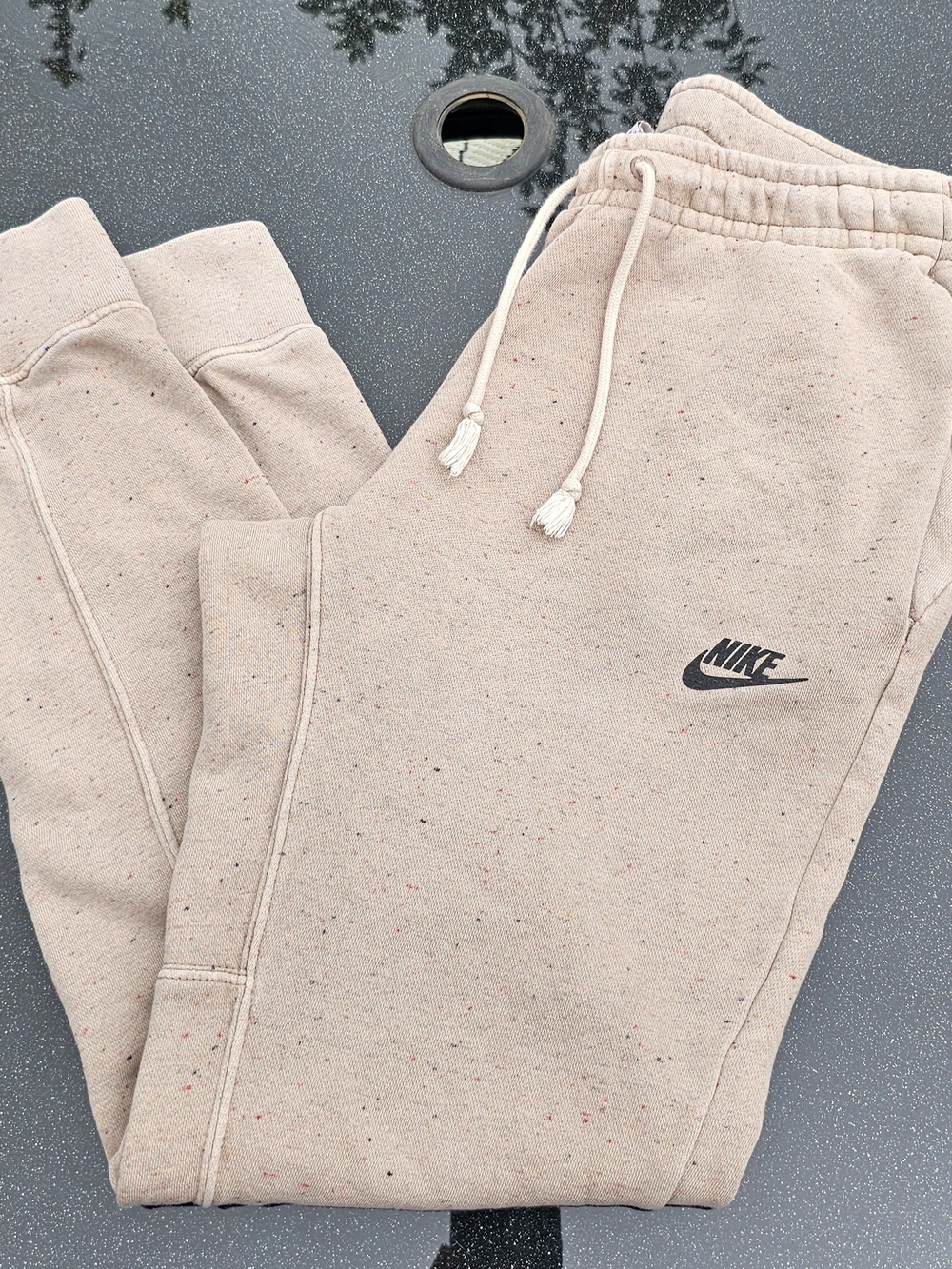 NIKE Beige Speckled Fleece Jogger Pants Sz. S